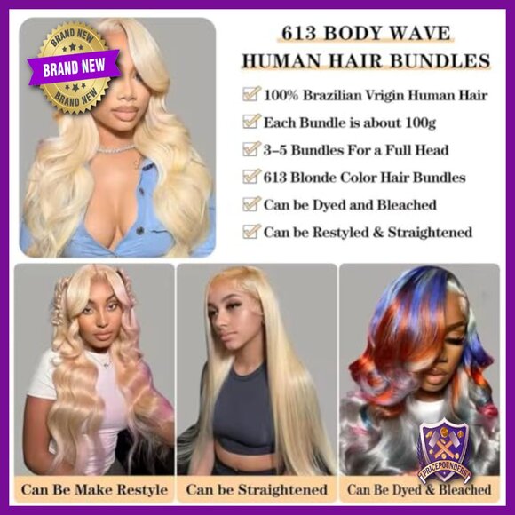 4 Bundle Brazilian Body Wave Human Hair Extensions 10 12 14 16 main image 6